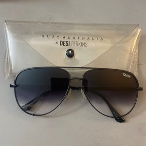 Quay black ombré aviator sunglasses
